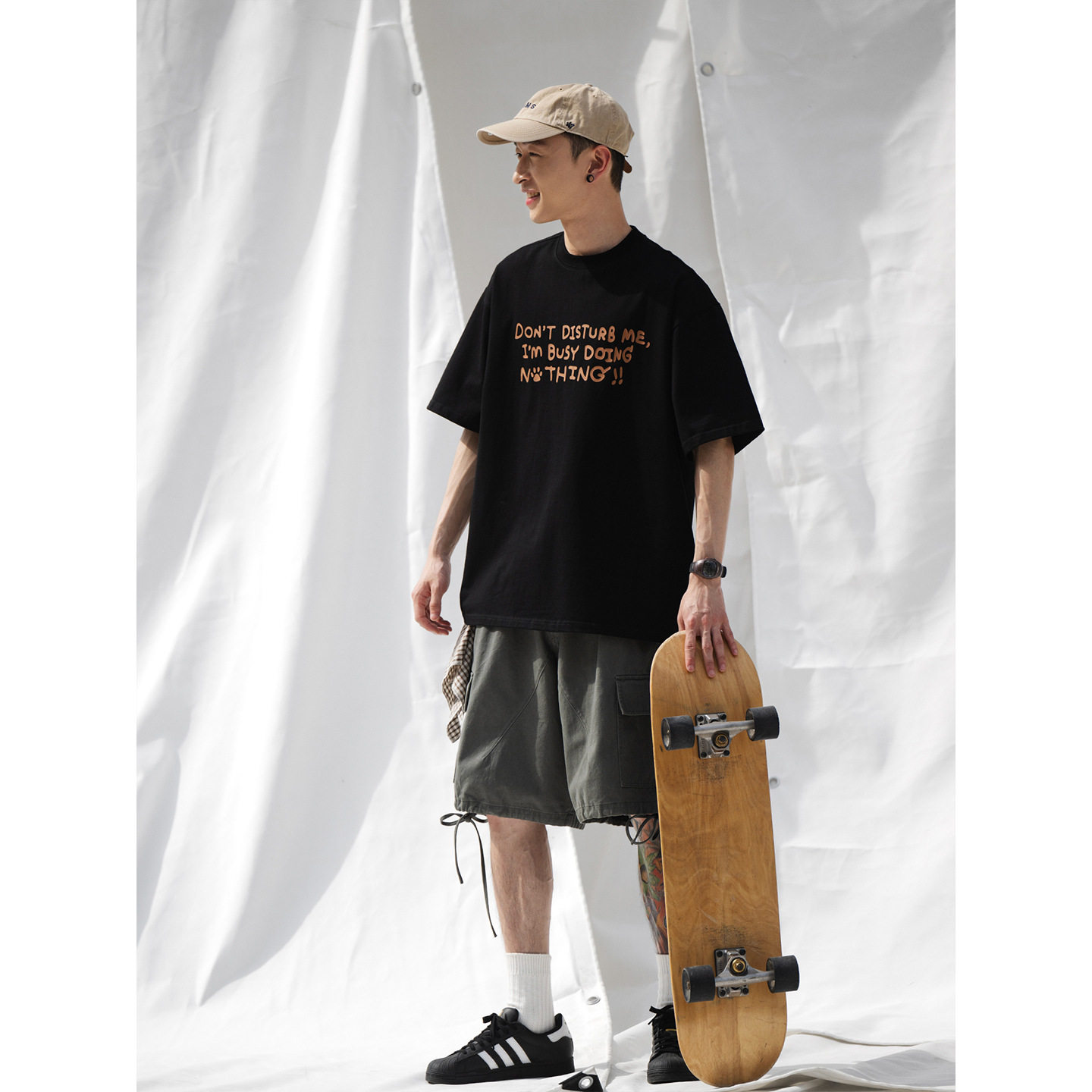 2026年新款趣味小狗印花重磅纯棉休闲夏日流行男女情侣短袖T恤