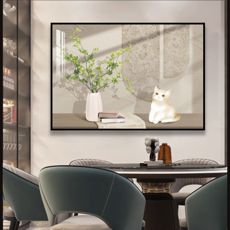 现代简约餐厅装饰画植物画绿植饭厅餐桌背景墙面单幅挂画卧室壁画图片