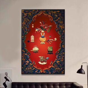 新中式玄关挂画葫芦挂画鸿禧字画办公室摆件乔迁高端大气中堂挂画