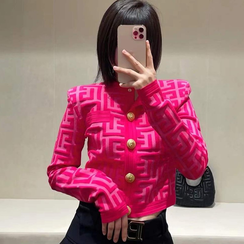 针织开衫法式小众字母洋气毛衣女