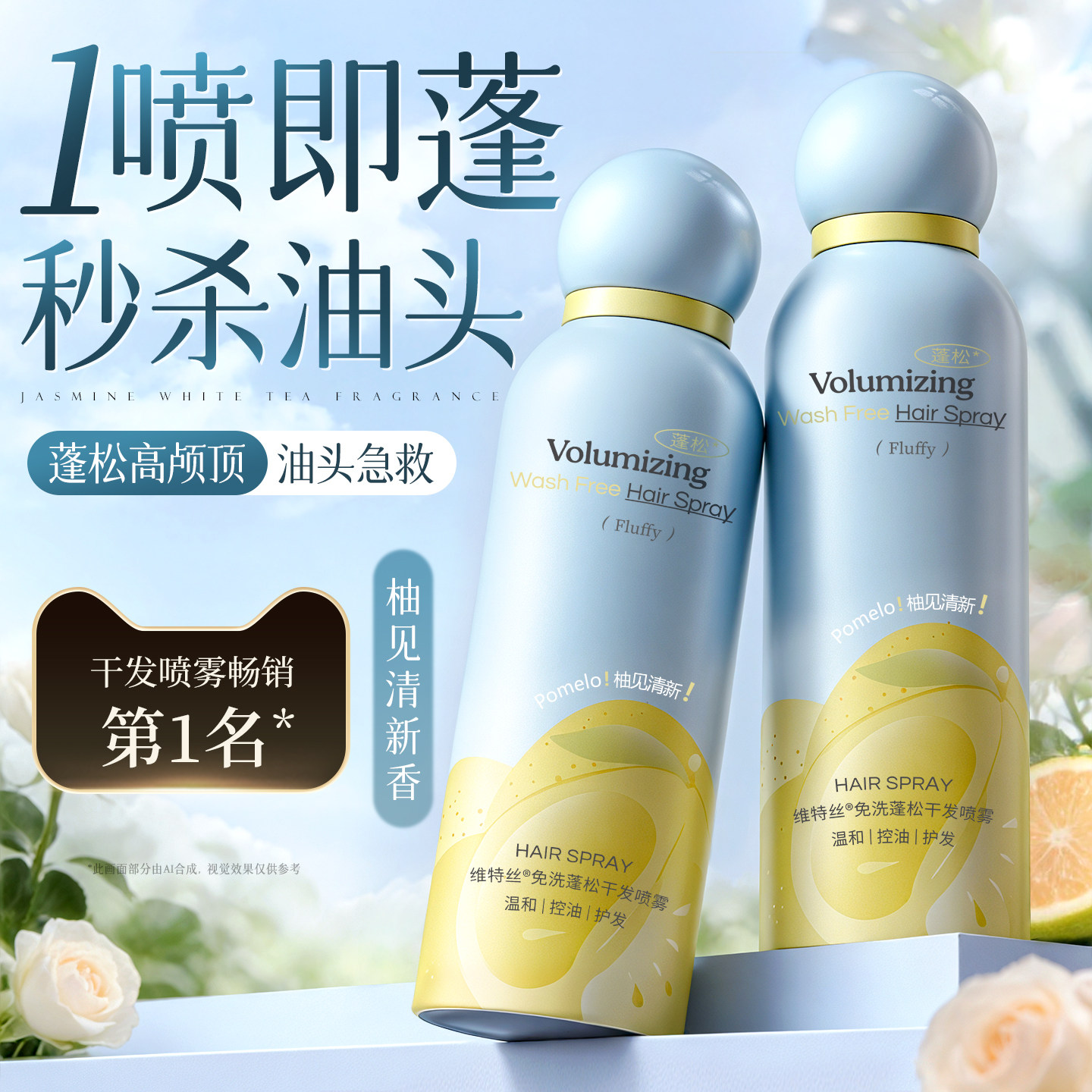 干发喷雾免洗发水头发去油控油蓬松神器免洗头蓬蓬粉男女士高颅顶