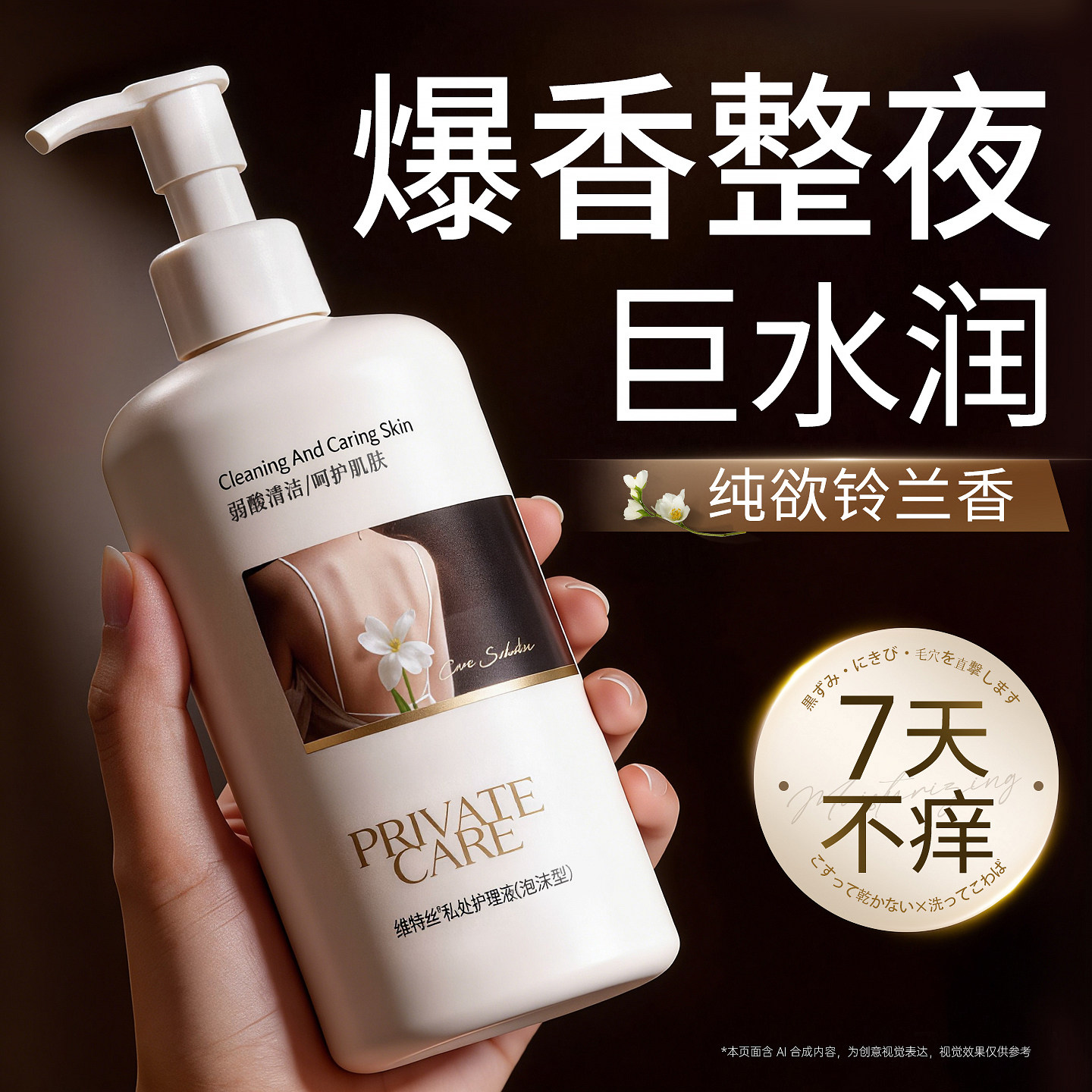 进口私处洗护液女性铃兰花香日常清洗止痒清洁私密护理抑菌去异味
