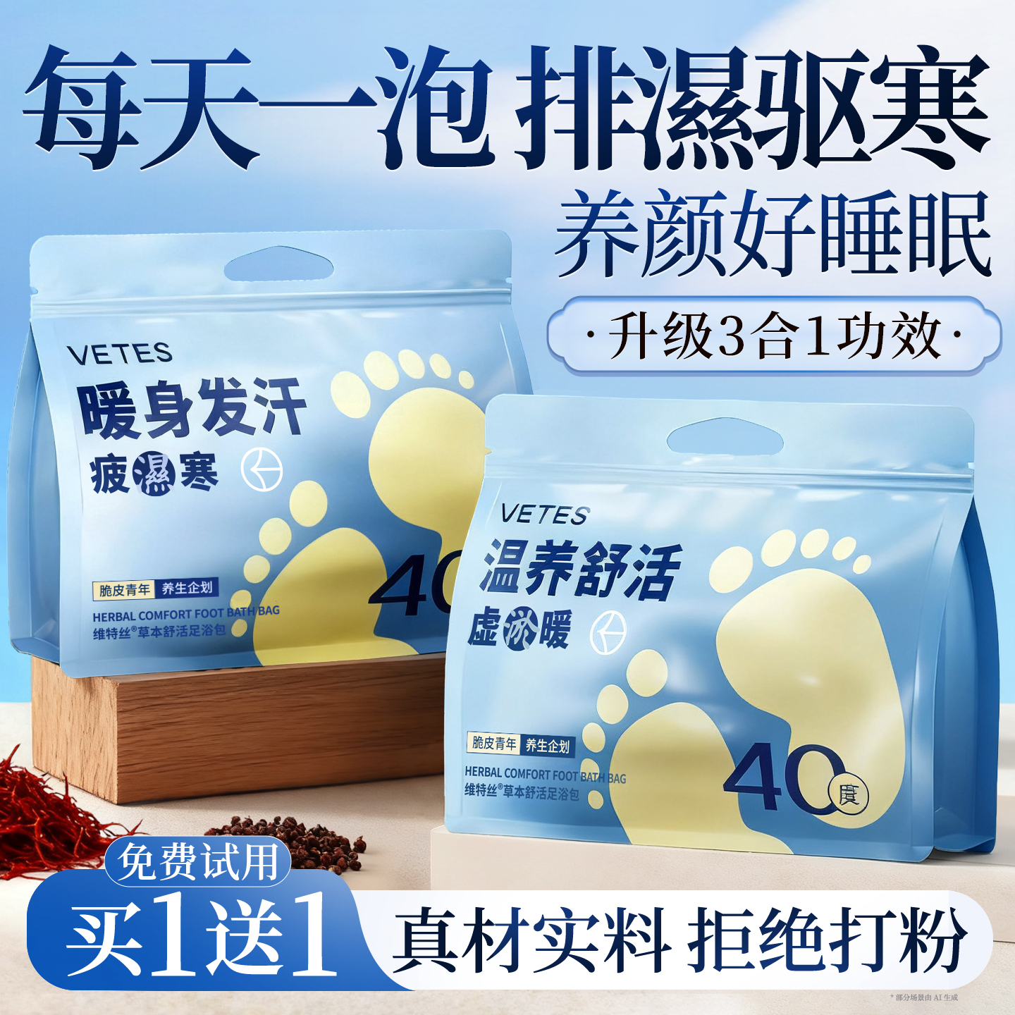 泡脚药包湿气助睡眠排汗花椒艾草生姜散寒足浴包祛去男女士专用毒