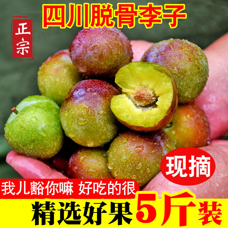正宗四川脱骨李子五月脆红应季新鲜茵红李半边红水果青脆酸甜李子