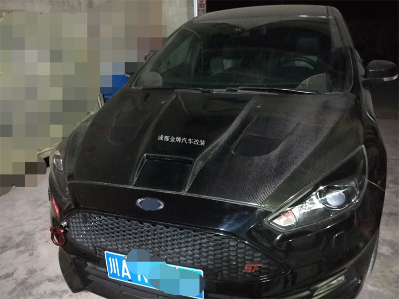 福特福克斯汽车15 16 17款机盖福克斯改装碳纤维开孔机盖 引擎盖