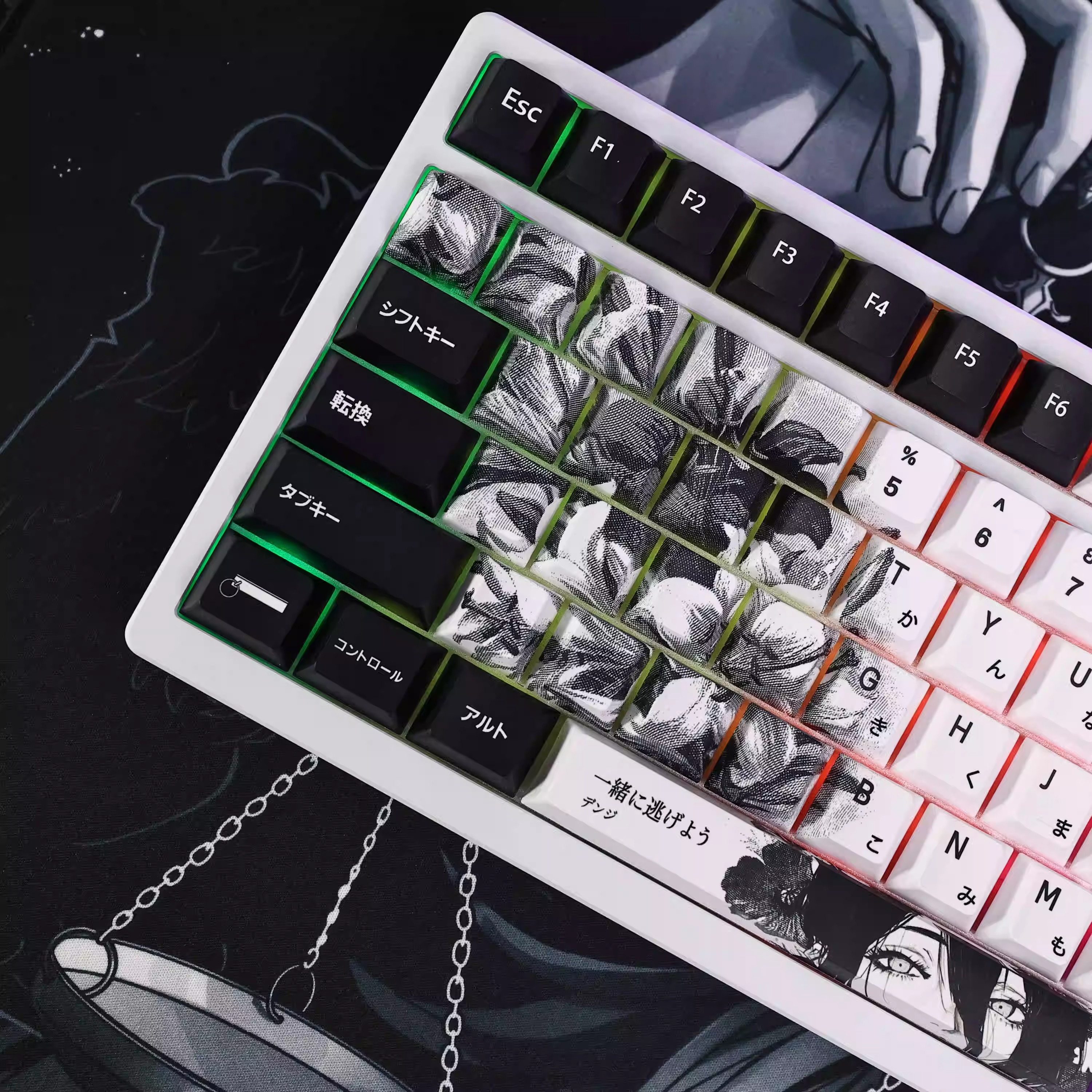 LACE KEYCAPS ORIGINAL FIVE-SIDED SUBLIMATION CHAINSAW MAN ANIME CUSTOMIZED ADAPTATION TO THE BEAUTY AND LION WOOTING