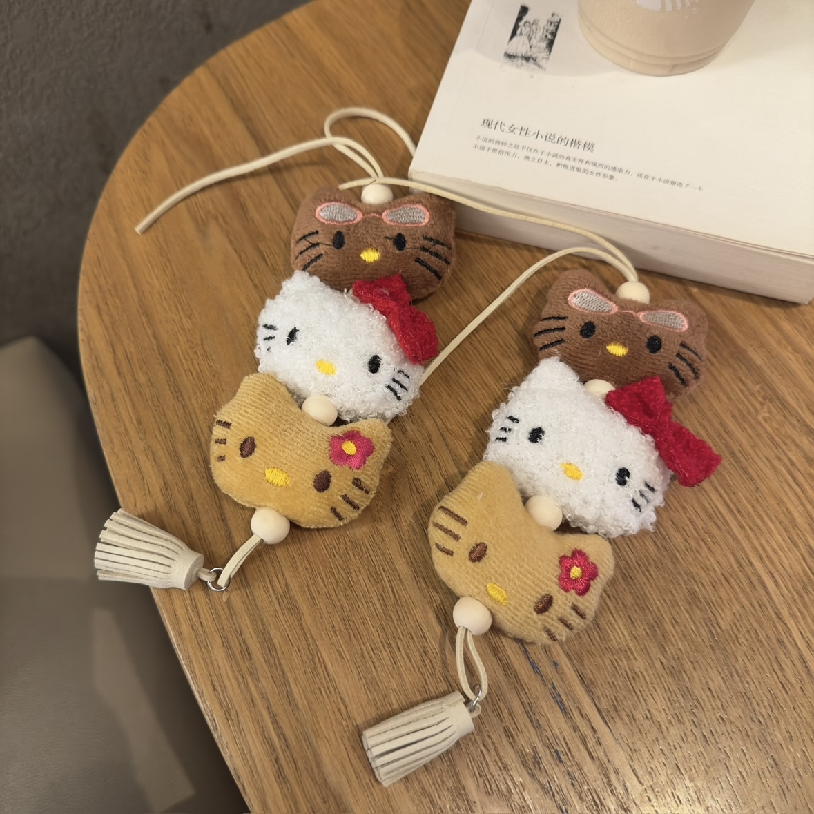 balala喜欢～Kitty猫咪挂件 可爱卡通黑皮挂饰挂件毛绒玩偶公仔