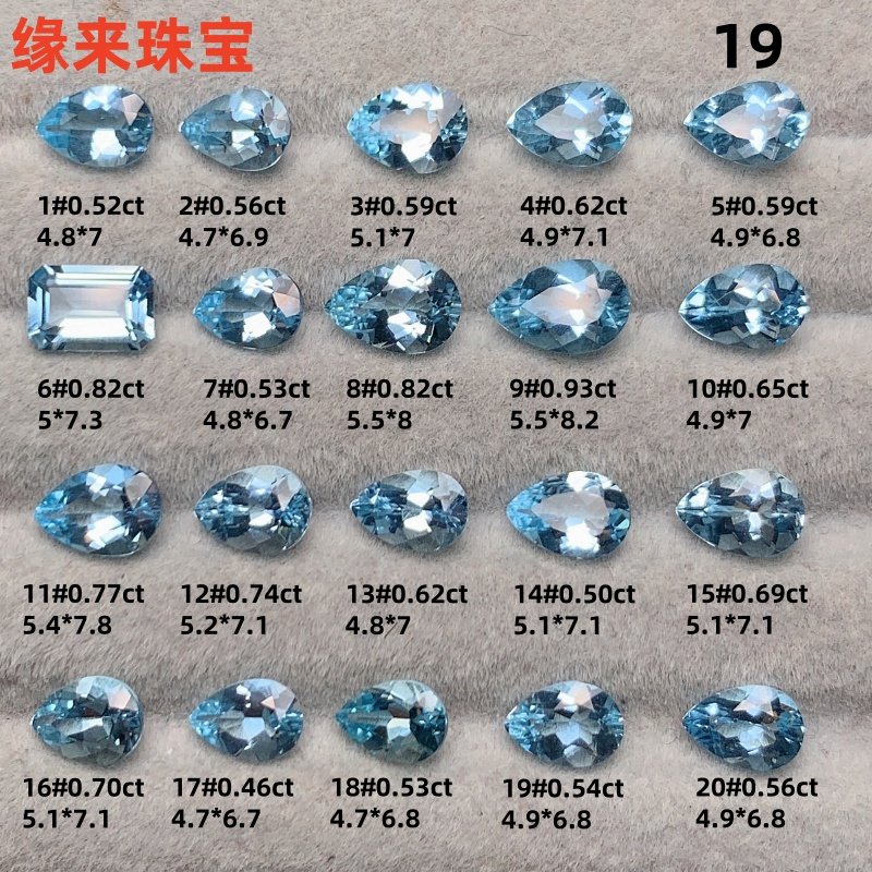 天然巴西海蓝宝裸石海蓝宝裸石戒面镶嵌定制海蓝宝石戒指耳钉19,珠宝/钻石/翡翠,裸石,淘宝优惠券,粉丝福利购,淘宝优惠卷