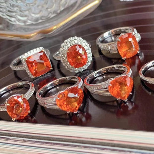 天然祖母绿红蓝宝石碧玺尖晶海蓝宝定制镶嵌18K金戒指吊坠耳钉