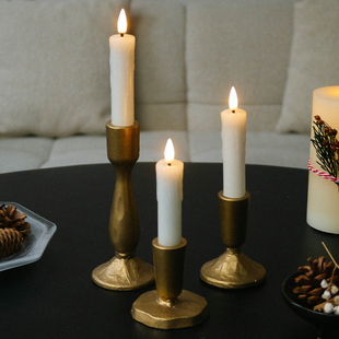 栖光隅｜复古融蜡仿真蜡烛灯餐厅桌面摆件圣诞节小夜灯氛围感装饰