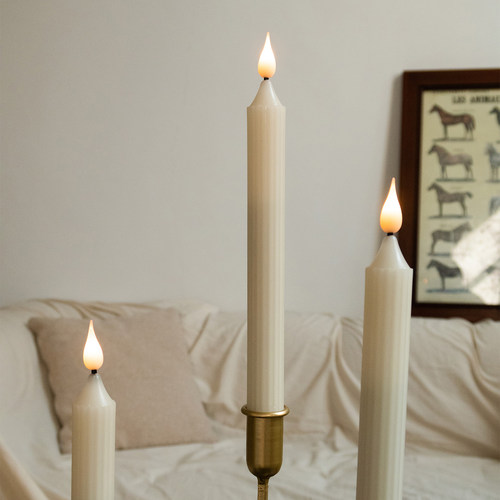 仿真LED电子蜡烛高级感浪漫烛光晚餐氛围装饰圣诞节无烟生日布置