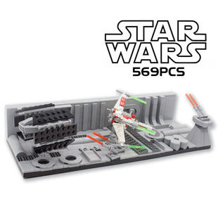 星球大战trench run 钛战机X翼追逐战拼插积木玩具男孩mov小颗粒