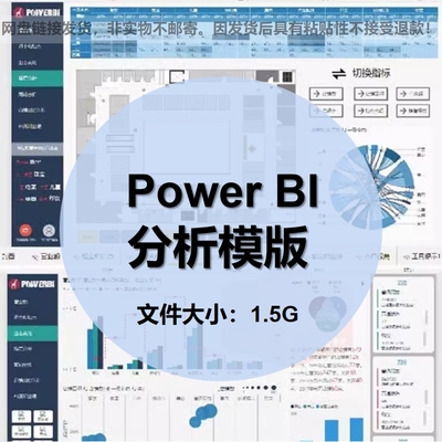 powerbi可视化分析模板财务销售经营版看板型商行业应用demo案例