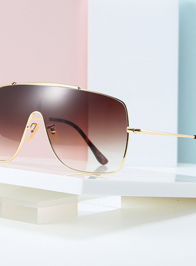 大框连体镜片太阳镜新款时尚眼镜欧美男女街拍墨镜驾驶司机遮阳镜