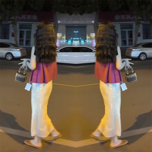 上衣搭配包臀裙 抖音爆款 潮流设计感洋气修身 高端女士套装 纯色坎袖