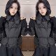 长袖 抖音网红爆款 黑色洋气短款 新款 百搭遮肉棉服外套女 高级感冬季
