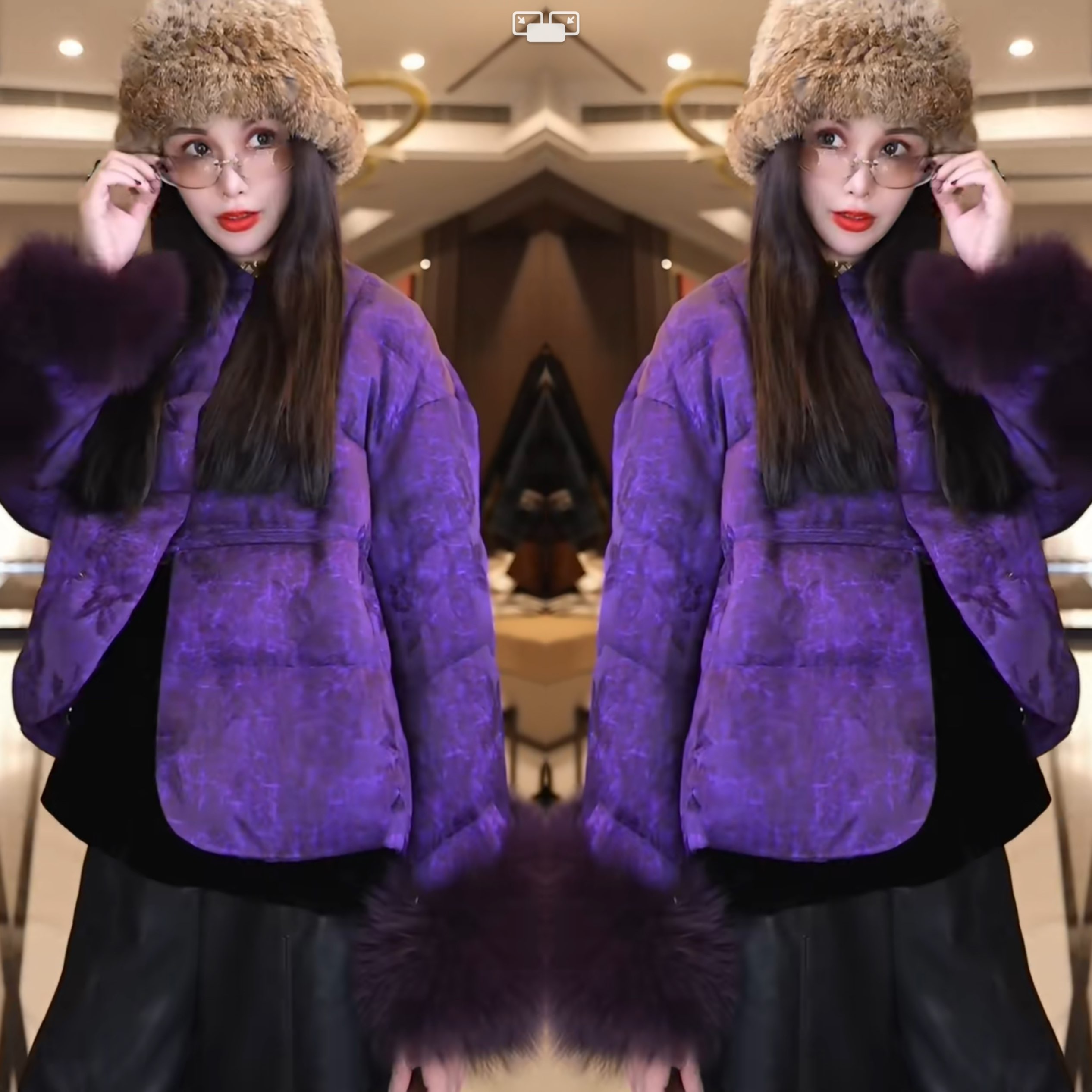 提花长袖毛毛袖百搭优雅外套潮