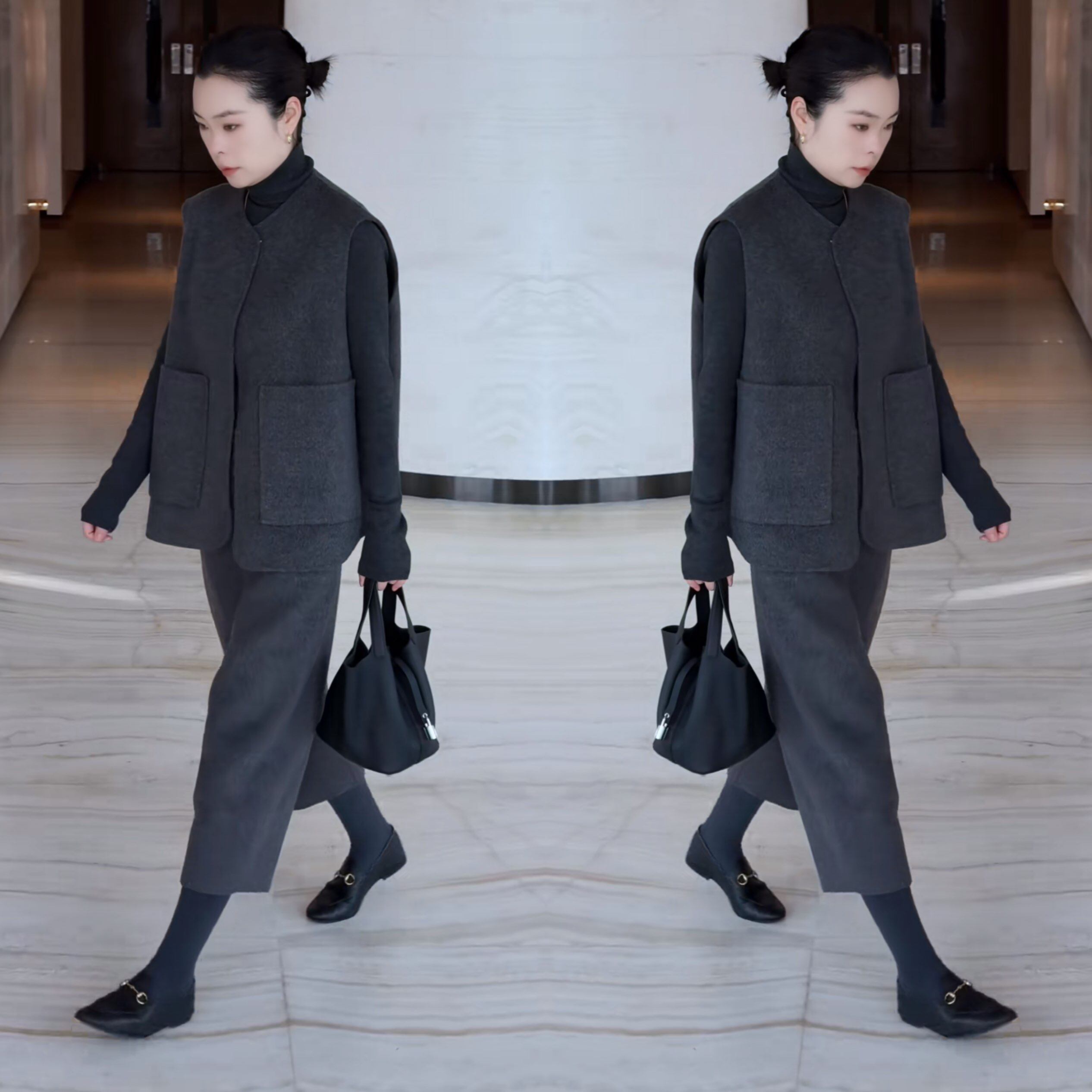 网红爆款灰色高级冬季新款净版宽松毛呢韩版三件套打底衫马甲裤子,女装/女士精品,上衣,淘宝优惠券,粉丝福利购,淘宝优惠卷