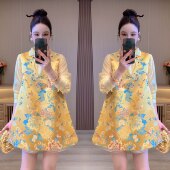 马甲裙搭配衬衫 高贵时髦气质春季 复古优雅提花无袖 新中式 上衣 新款