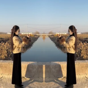 新中式复古优雅冬季新款洋气减龄女神范毛毛袖提花遮肉棉服外套潮