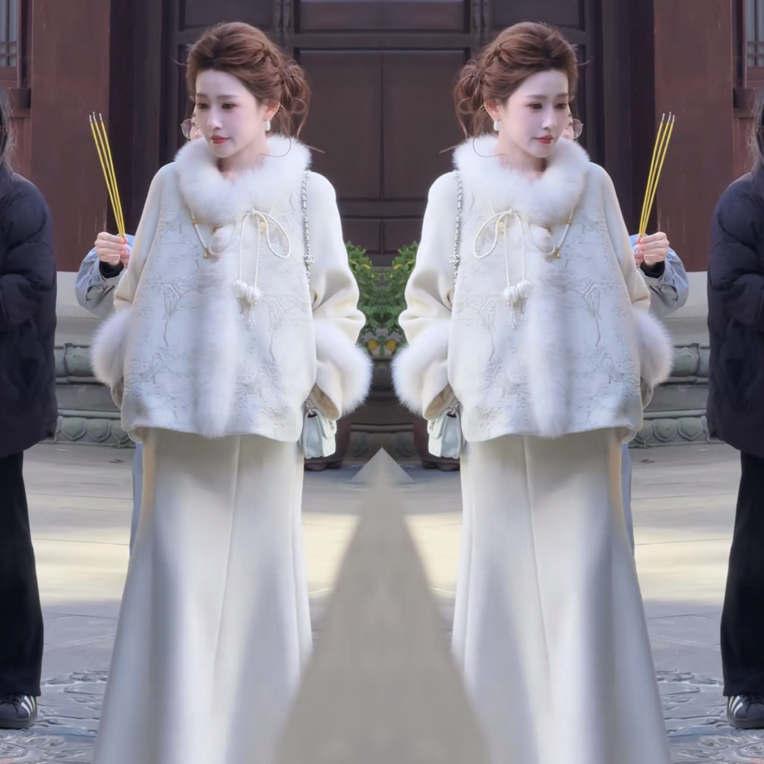 高级感复古新中式国风优雅韵味女神范重工毛毛袖套装裙外套半身裙,女装/女士精品,上衣,淘宝优惠券,粉丝福利购,淘宝优惠卷