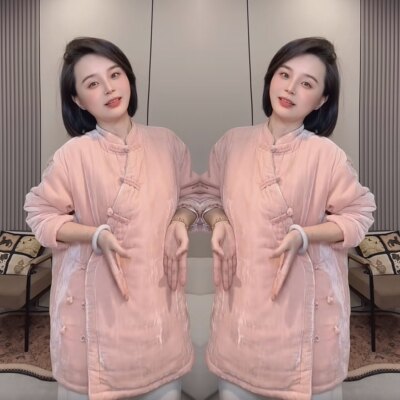 洋气宽松百搭盘扣显瘦优雅外套潮