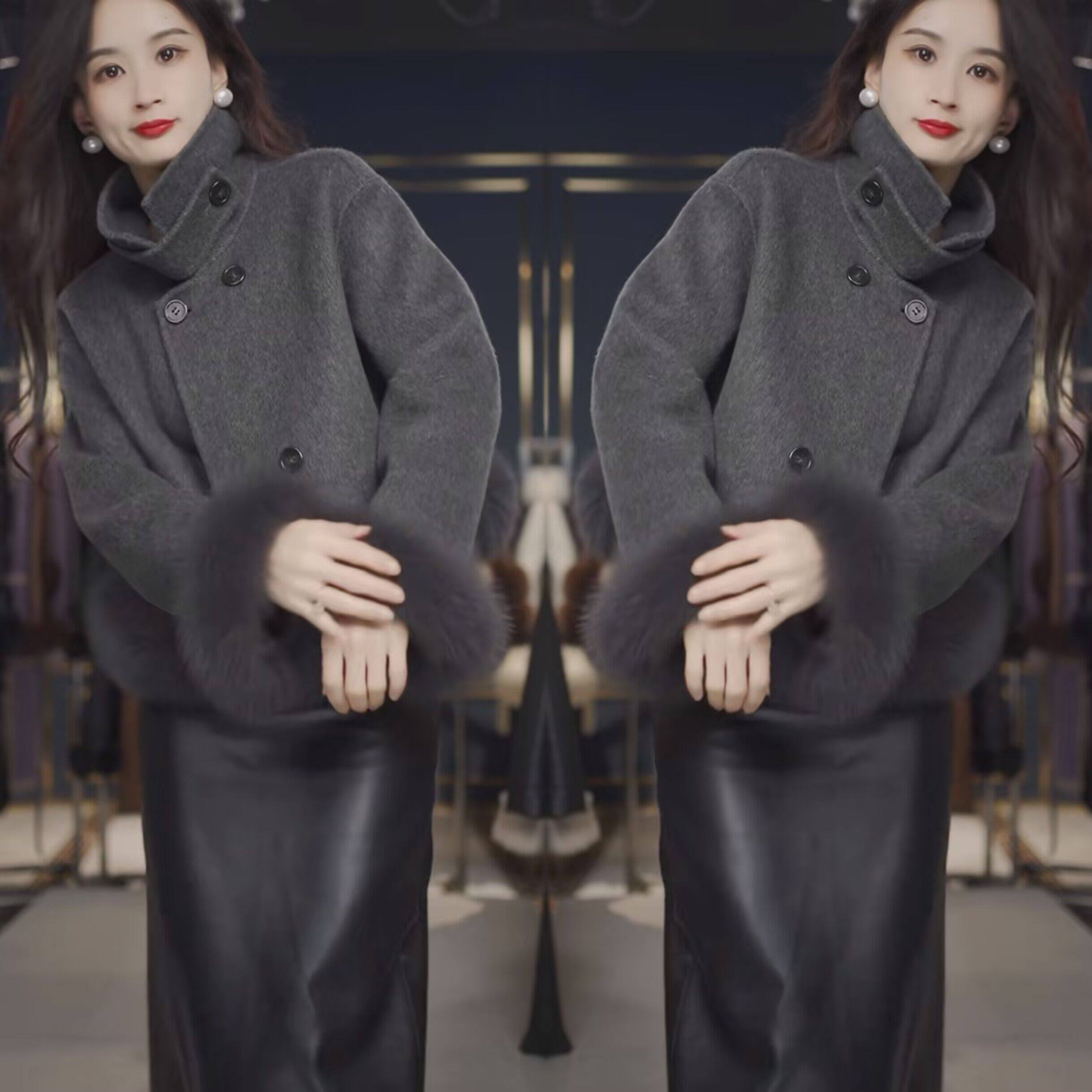 欧洲站轻奢网红爆款秋冬新款高级女装毛呢毛毛拼接外套搭配半身裙,女装/女士精品,时尚套装,淘宝优惠券,粉丝福利购,淘宝优惠卷