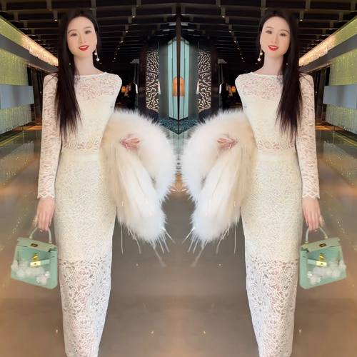 新款蕾丝修身套装裙上衣搭配裙子