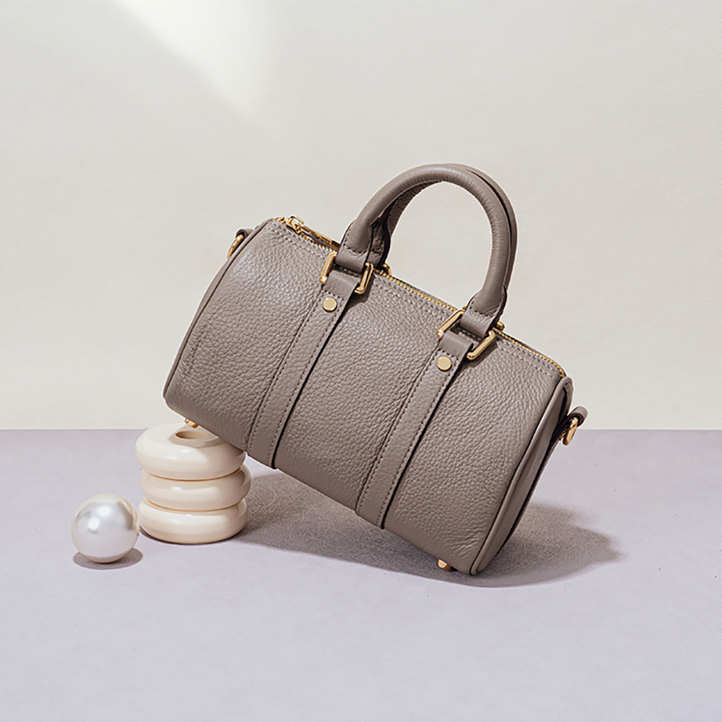 波士顿枕头包小众设计头层牛皮复古风手提包高级感时尚百搭斜挎包