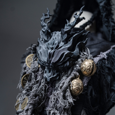 【ding金】鳞虫破墟龙傩面 秘司原创废土风中华风暗黑系发饰胸针