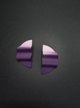 Vintage古著复古小众独特耳环波西米亚海边度假风紫色夸张91951