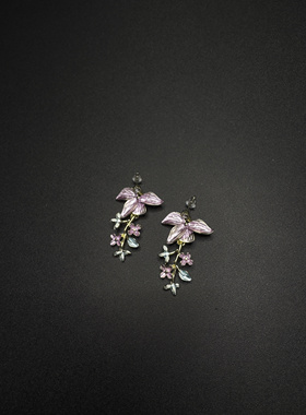 New Vintage 古著 pink flower 耳饰