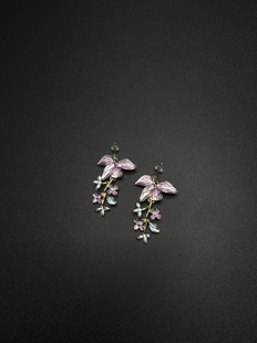 flower New pink 古著 耳饰 Vintage