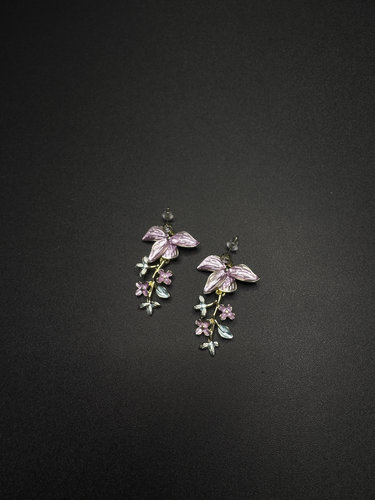 New Vintage 古著 pink flower 耳饰