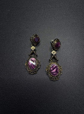 Vintage古著设计感古早风耳环B11220