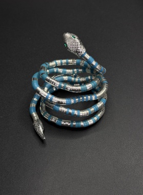 缠绕蛇形个性黑暗土酷开口随意造型蛇形夸张欧美设计感手镯R22001