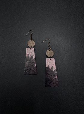 Vintage古着设计感古早风独特小众几何耳饰R62458