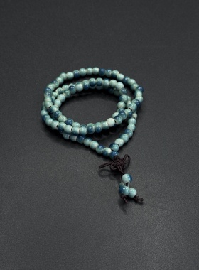 新中式把玩三圈叠戴景德镇陶瓷手链饰品女民族风手串女礼物R22207