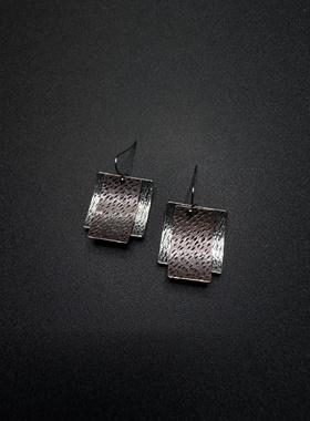 Vintage古著设计感古早风夸张耳环