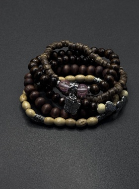 欧美新款饰品文艺复古多层弹力线木珠手链多层叠戴手链R31711