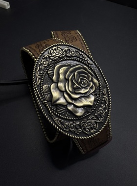 Vintage古着设计感古早风独特小众领带复古腰带F60657