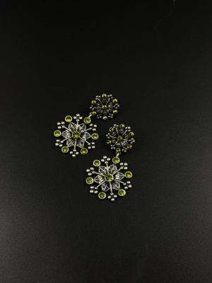 Vintage古着欧美复古雪花小众设计复古时尚简约轻奢气质F31003