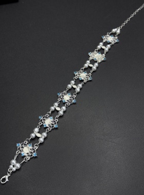 珍珠复古虎眼石颈链轻奢小众高级感项链宫廷少女项圈配饰女R22209