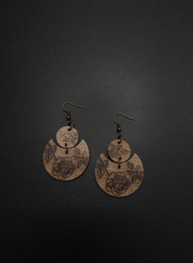 Vintage古着设计感古早风独特小众耳饰复古耳饰P72152