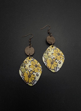 Vintage古着设计感国风秋天古早风独特小众耳饰复古耳环P71656