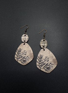 Vintage古着设计感古早风独特小众耳环H62451