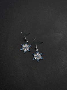 爆款浅蓝色托帕石耳环气质耳钉女款雪花巨好看高级感耳饰P12959