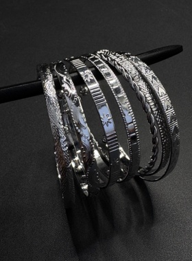 Vintage古着设计感古早风独特小众手镯复古手镯P80951