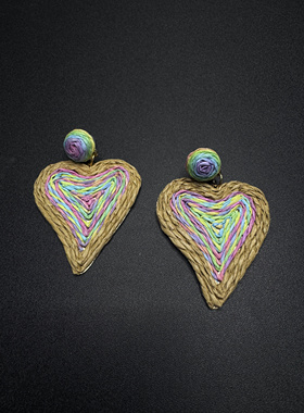 Vintage古著设计感古早风编织耳饰B50902