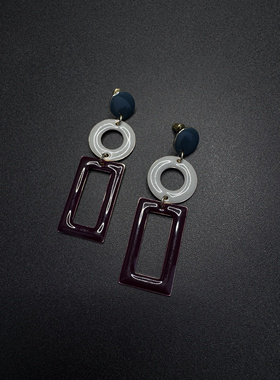 Vintage古着设计感古早风几何独特小众耳饰P60656